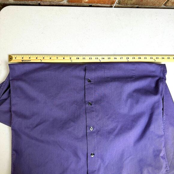 Claiborne Mens T-weave Purple Button Up Long Sleeve Shirt Size Medium - Picture 7 of 7